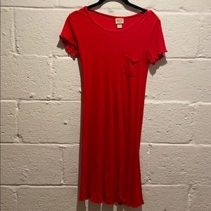 Red casual dress